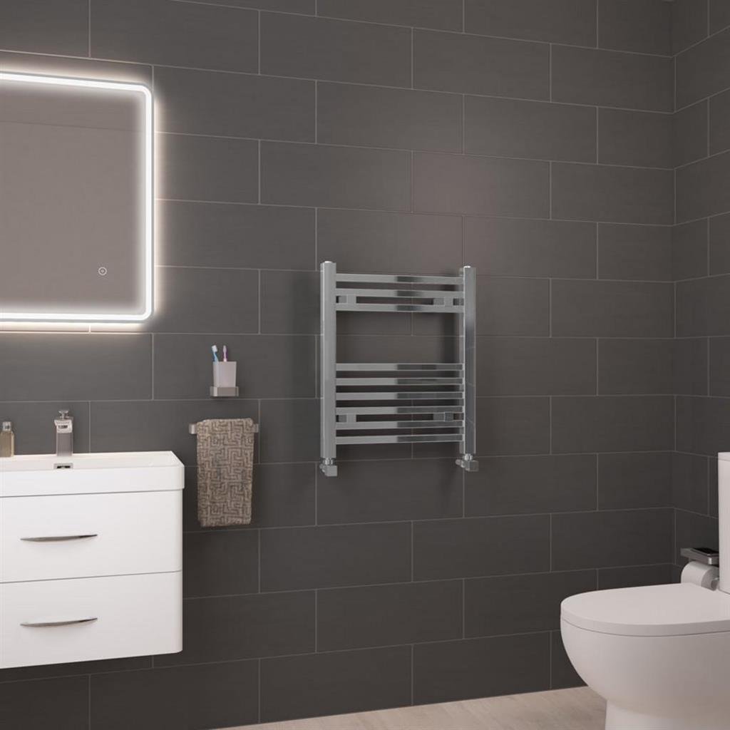 Eastbrook Biava Square 600mm x 600mm Straight Ladder Towel Radiator - Chrome - 41.0115 - TAP 'N' SHOWER