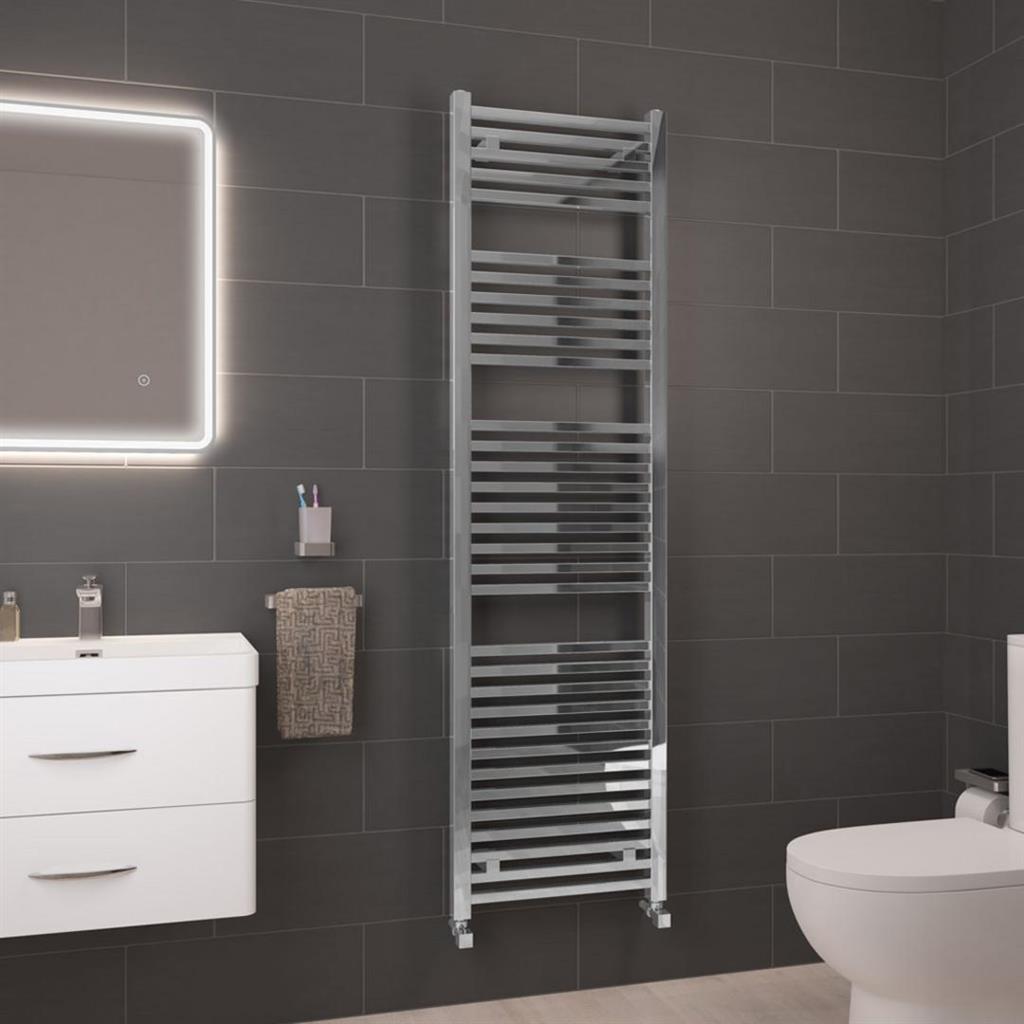 Eastbrook Biava Square 1800mm x 500mm Straight Ladder Towel Radiator - Chrome - 41.0114 - TAP 'N' SHOWER