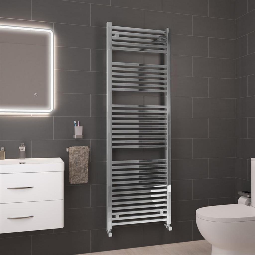 Eastbrook Biava Square 1800mm x 600mm Straight Ladder Towel Radiator - Chrome - 41.0117 - TAP 'N' SHOWER