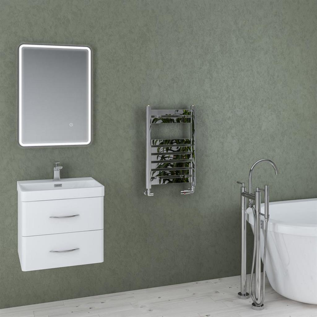 Eastbrook Staverton Square Designer Towel Radiator 600mm x 500mm - White - 41.0130 - TAP 'N' SHOWER