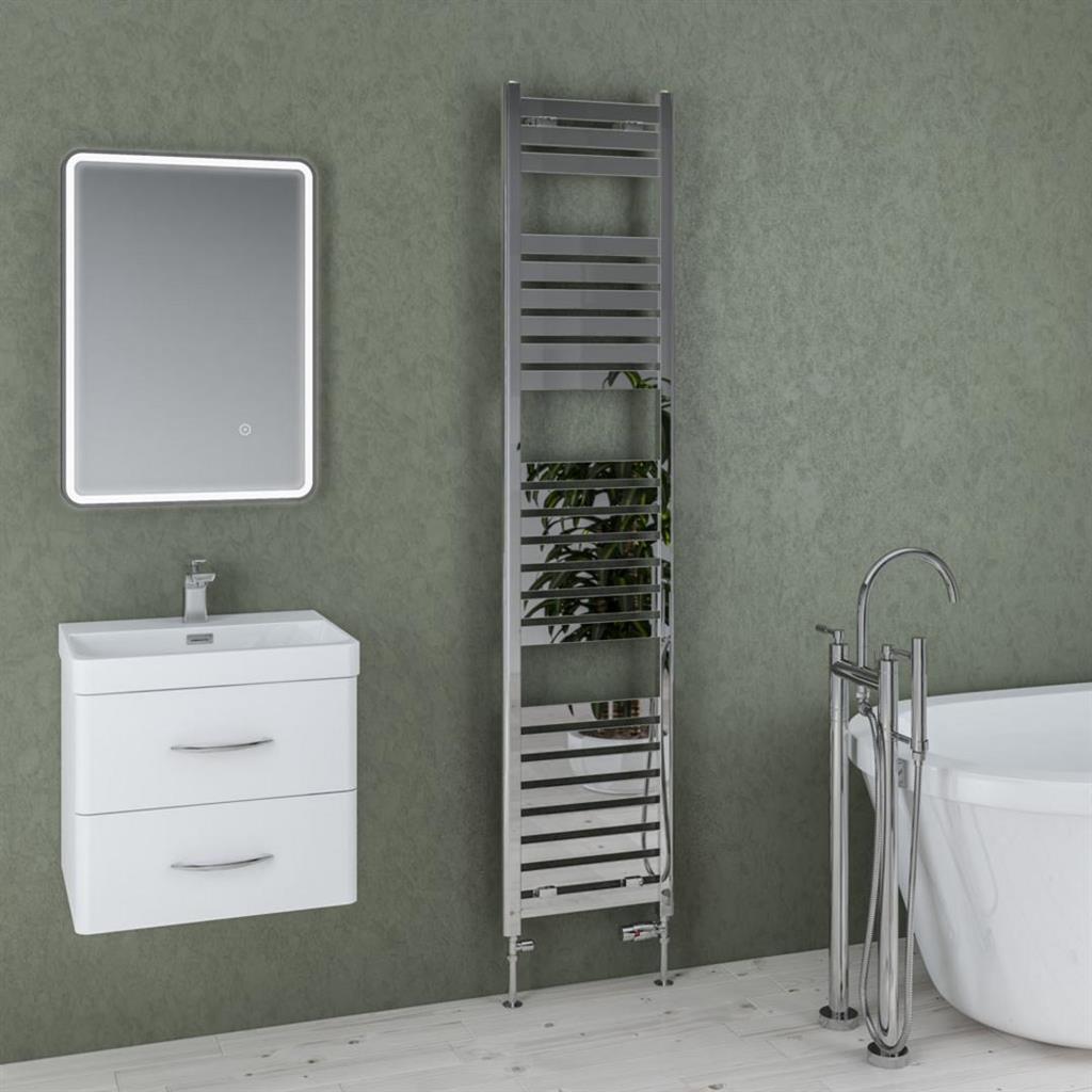 Eastbrook Staverton Square Designer Towel Radiator 1800mm x 400mm - White - 41.0129 - TAP 'N' SHOWER