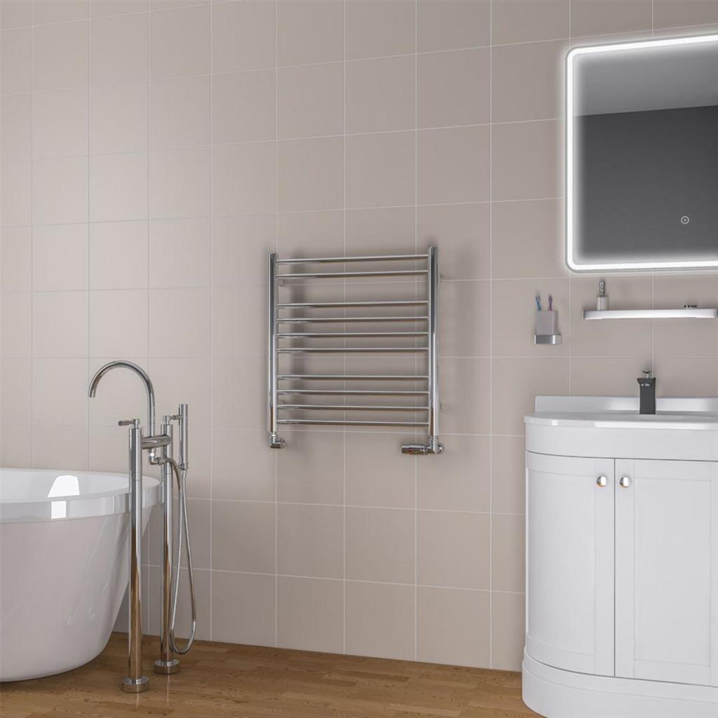 Eastbrook Biava Round 600mm x 600mm Straight Ladder Towel Radiator - Chrome - 41.0151 - TAP 'N' SHOWER