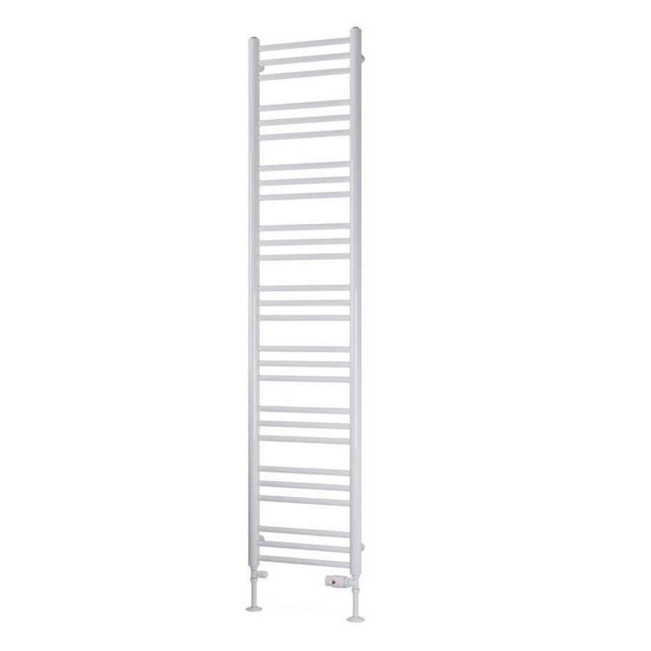 Eastbrook Biava Round 1800mm x 400mm Straight Ladder Towel Radiator - White - 41.0156 - TAP 'N' SHOWER