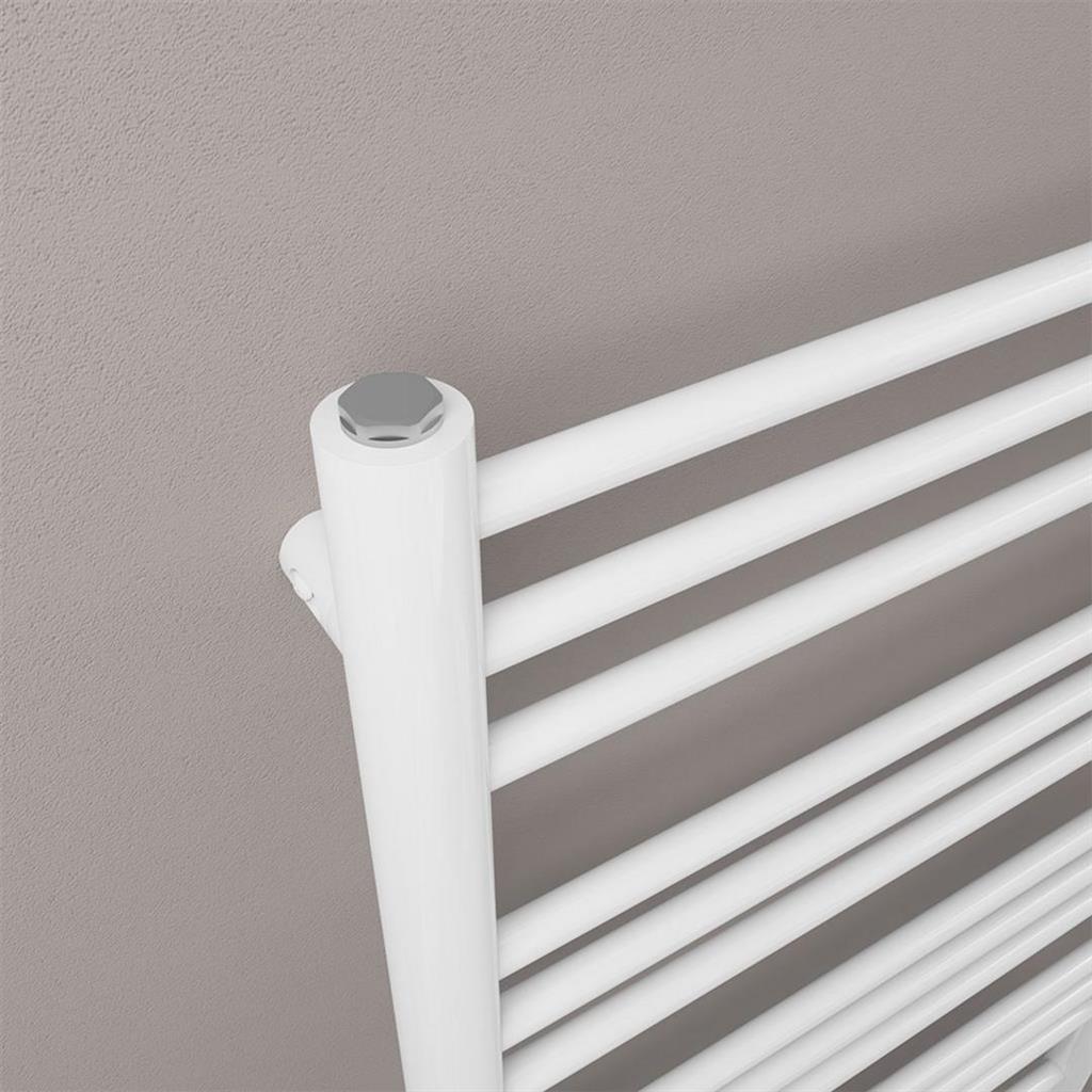 Eastbrook Biava Round 600mm x 500mm Straight Ladder Towel Radiator - White - 41.0157 - TAP 'N' SHOWER