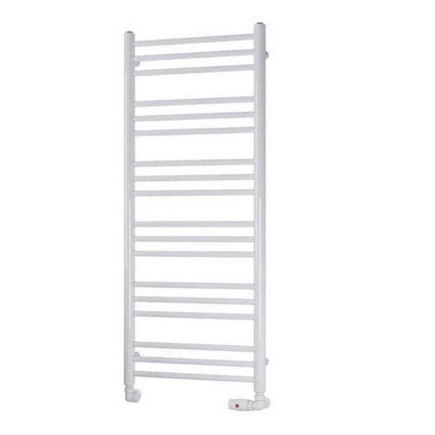 Eastbrook Biava Round 1200mm x 500mm Straight Ladder Towel Radiator - White - 41.0158 - TAP 'N' SHOWER
