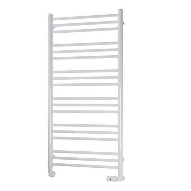 Eastbrook Biava Round 1200mm x 600mm Straight Ladder Towel Radiator - White - 41.0161 - TAP 'N' SHOWER