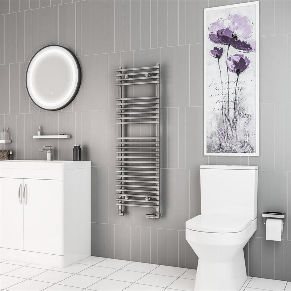 Eastbrook Biava Tube On Tube 1200mm x 500mm Straight Ladder Towel Radiator - Chrome - 41.0167 - TAP 'N' SHOWER