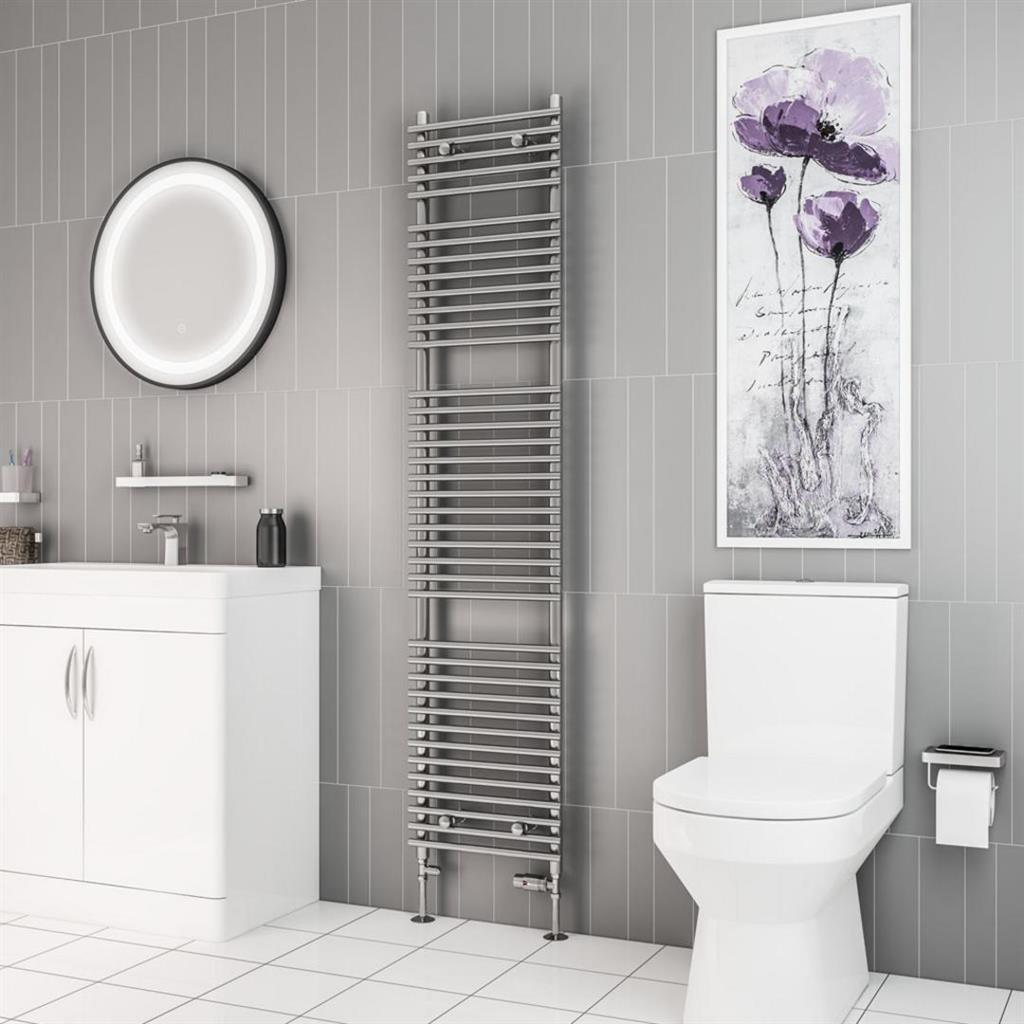 Eastbrook Biava Tube On Tube 1800mm x 400mm Straight Ladder Towel Radiator - Chrome - 41.0165 - TAP 'N' SHOWER