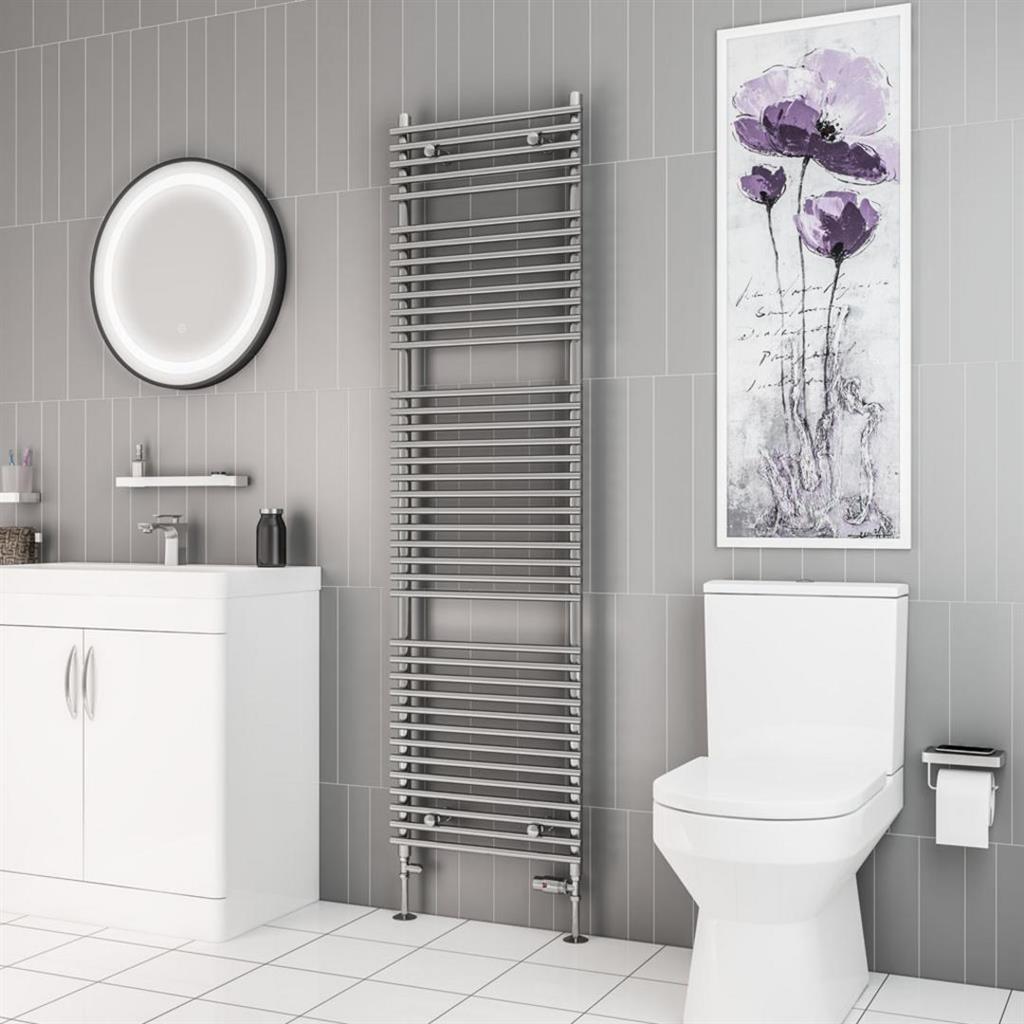 Eastbrook Biava Tube On Tube 1800mm x 500mm Straight Ladder Towel Radiator - Chrome - 41.0168 - TAP 'N' SHOWER