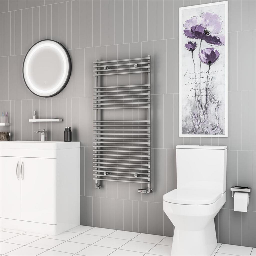 Eastbrook Biava Tube On Tube 1200mm x 600mm Straight Ladder Towel Radiator - Chrome - 41.0170 - TAP 'N' SHOWER