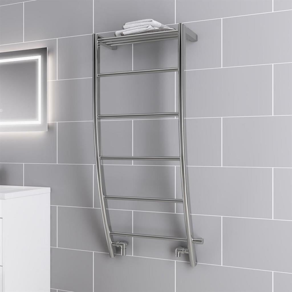 Eastbrook Biava Corinium 1200mm x 500mm Curved Designer Towel Radiator - Chrome - 41.0222 - TAP 'N' SHOWER