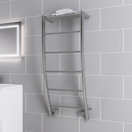 Eastbrook Biava Corinium 1200mm x 500mm Curved Designer Towel Radiator - Chrome - 41.0222 - TAP 'N' SHOWER