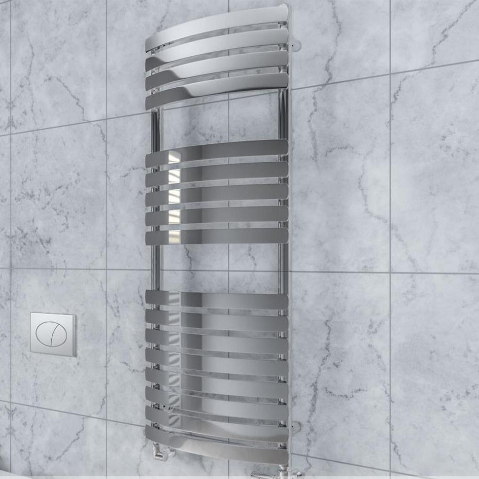 Eastbrook Staverton Tube On Tube Curved Designer Towel Radiator 600mm x 500mm - Chrome - 41.0232 - TAP 'N' SHOWER
