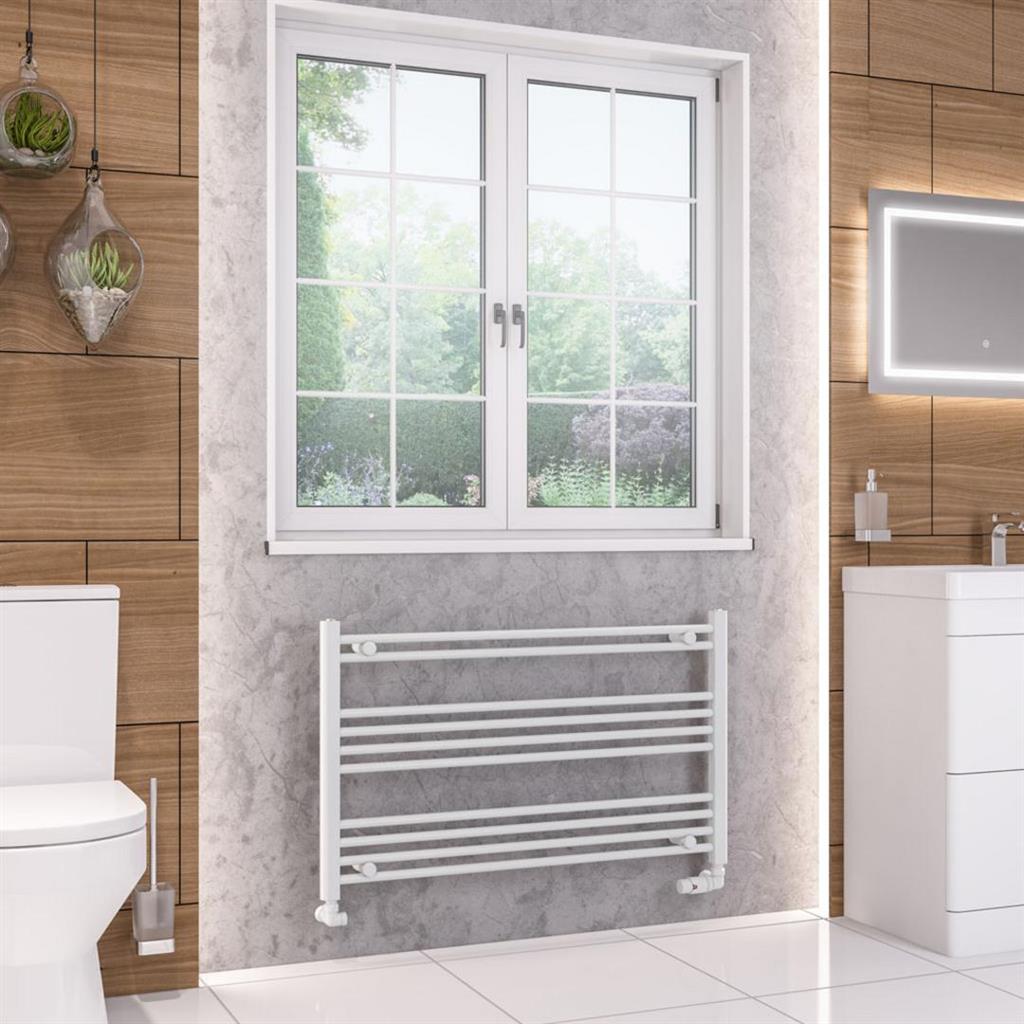 Eastbrook Wendover 600mm x 1000mm Straight Ladder Towel Radiator - White - 41.0246 - TAP 'N' SHOWER