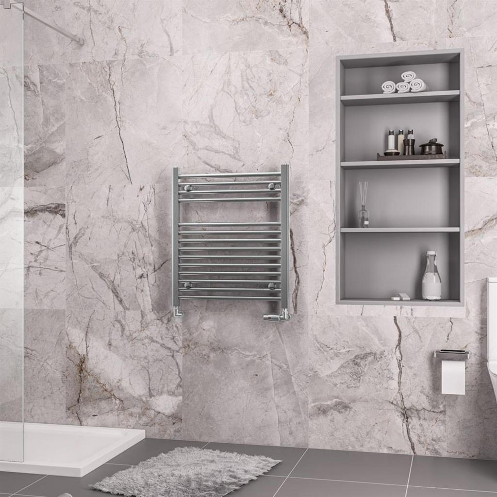 Eastbrook Biava 688mm x 600mm Straight Ladder Towel Radiator - Chrome - 41.0270 - TAP 'N' SHOWER