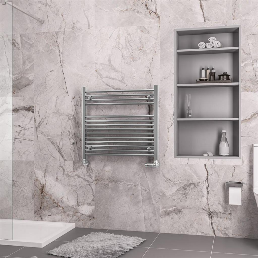 Eastbrook Biava 688mm x 750mm Straight Ladder Towel Radiator - Chrome - 41.0271 - TAP 'N' SHOWER
