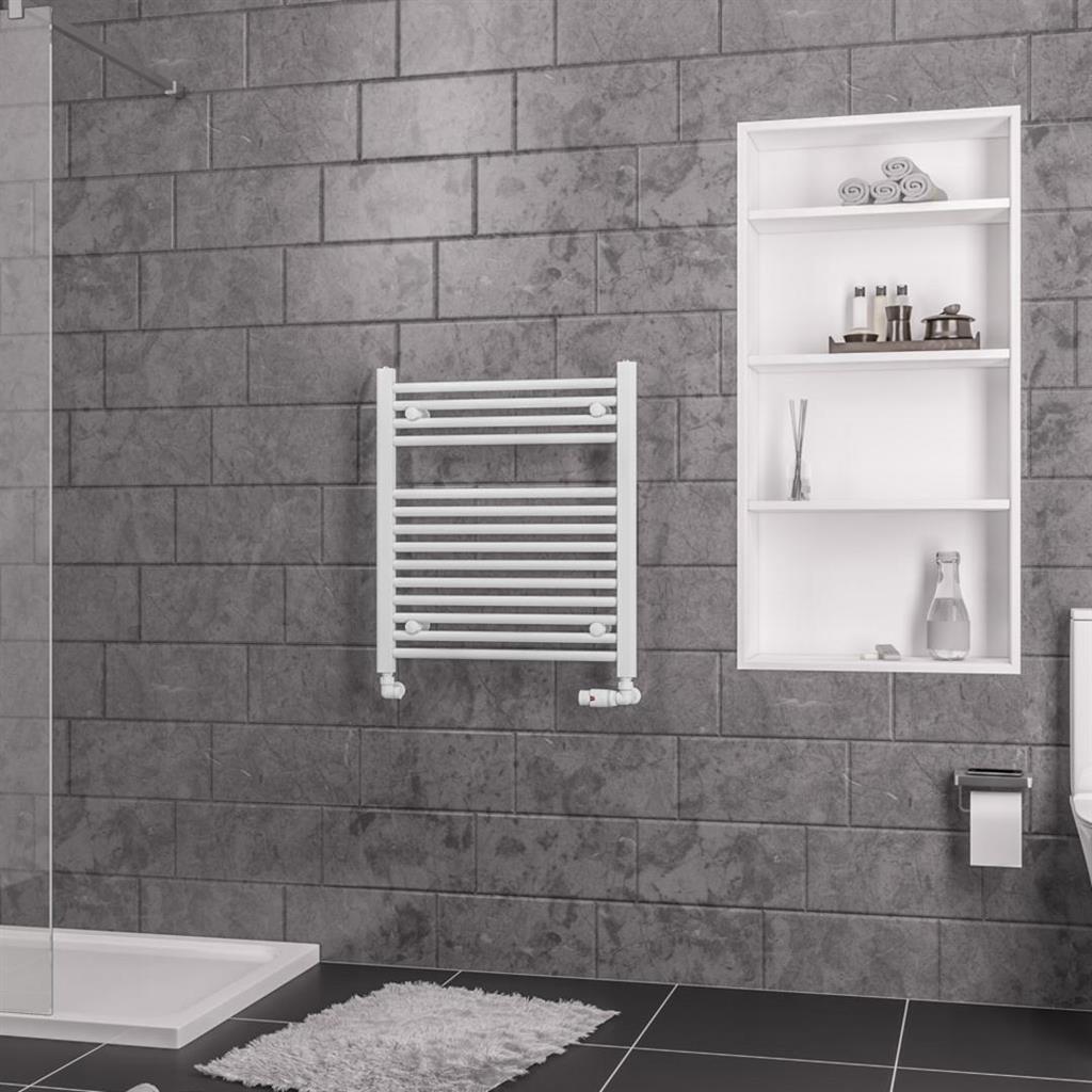 Eastbrook Biava 688mm x 600mm Straight Ladder Towel Radiator - White - 41.0280 - TAP 'N' SHOWER