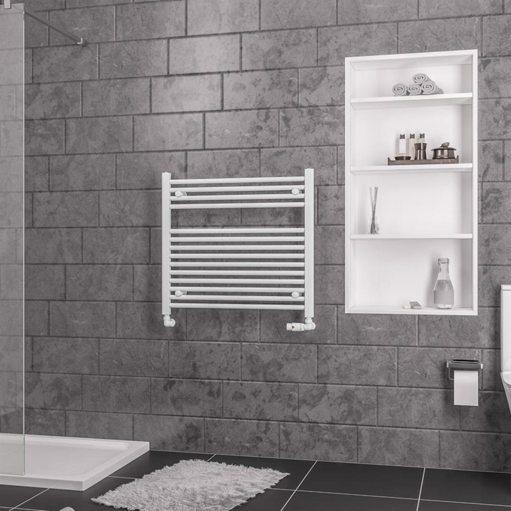 Eastbrook Biava 688mm x 750mm Straight Ladder Towel Radiator - White - 41.0281 - TAP 'N' SHOWER