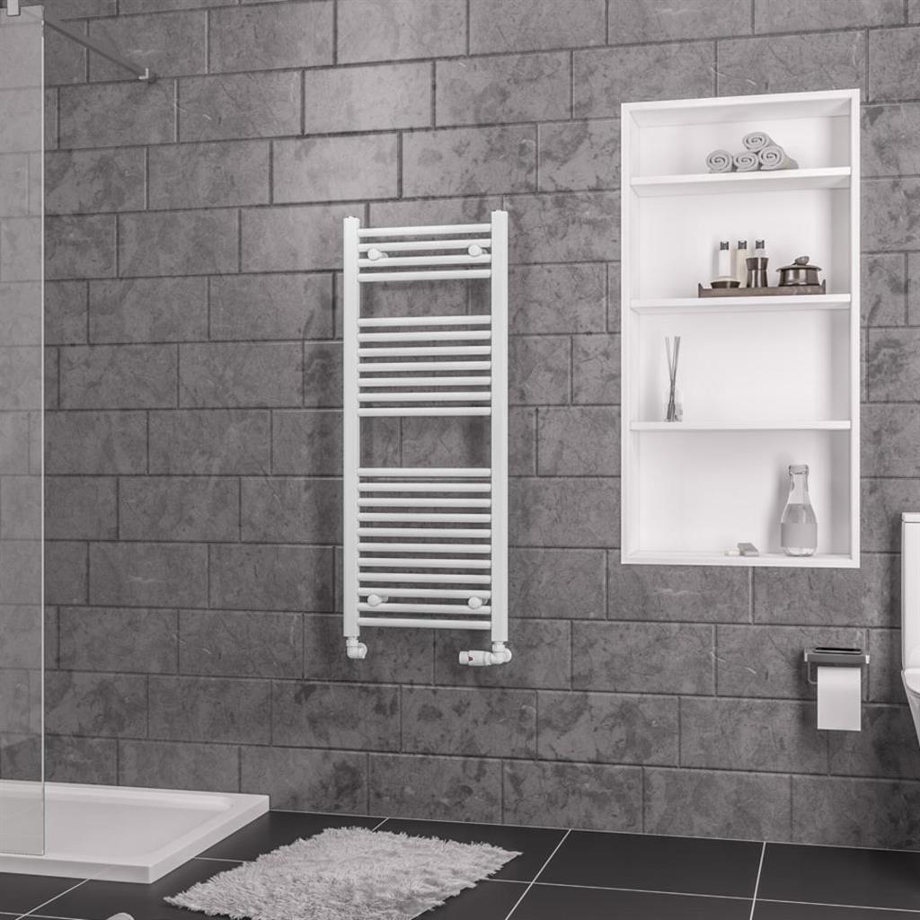 Eastbrook Biava Straight Ladder Towel Radiator 1118mm x 450mm - White - 41.0282 - TAP 'N' SHOWER