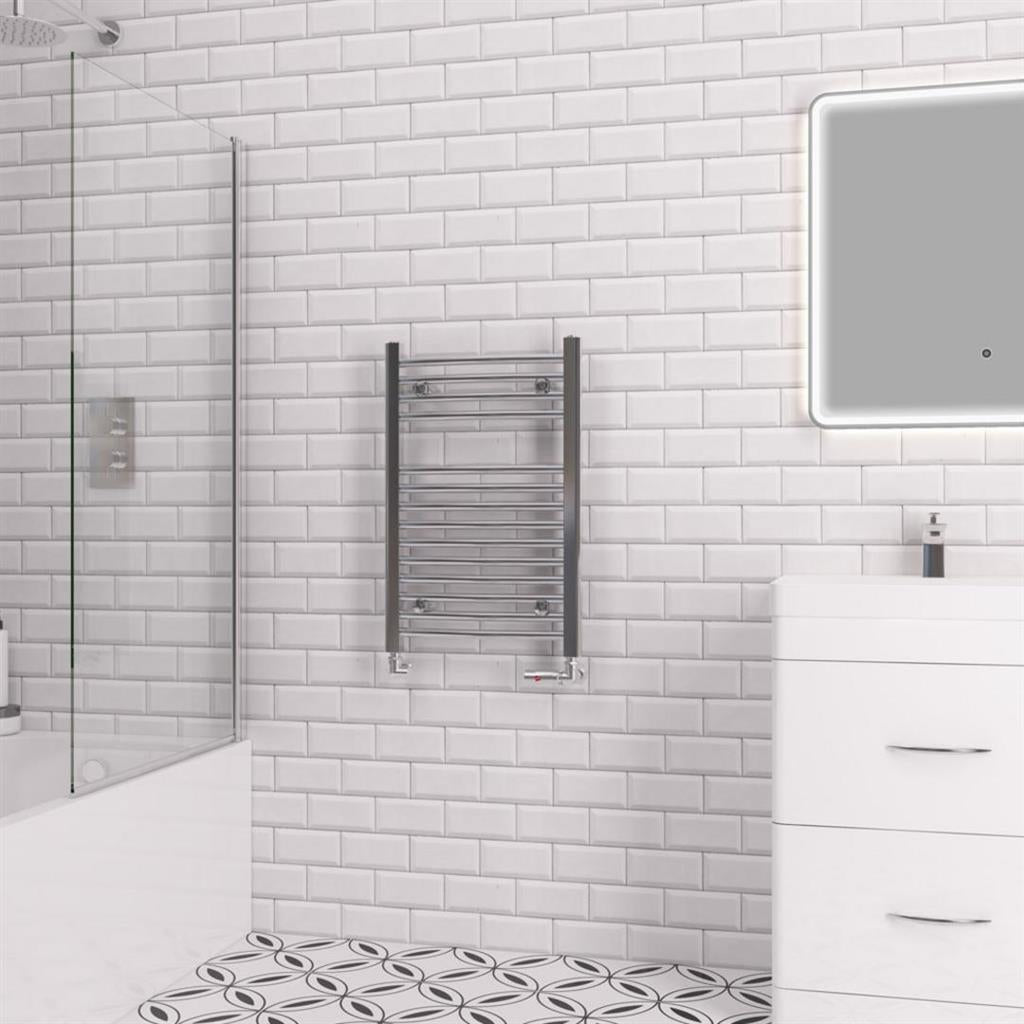 Eastbrook Biava 688mm x 450mm Curved Ladder Towel Radiator - Chrome - 41.0289 - TAP 'N' SHOWER