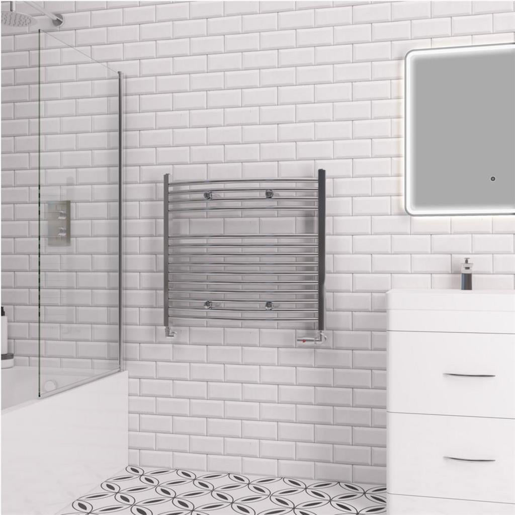 Eastbrook Biava 688mm x 750mm Curved Ladder Towel Radiator - Chrome - 41.0291 - TAP 'N' SHOWER