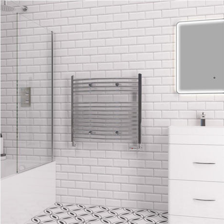 Eastbrook Biava 688mm x 750mm Curved Ladder Towel Radiator - Chrome - 41.0291 - TAP 'N' SHOWER