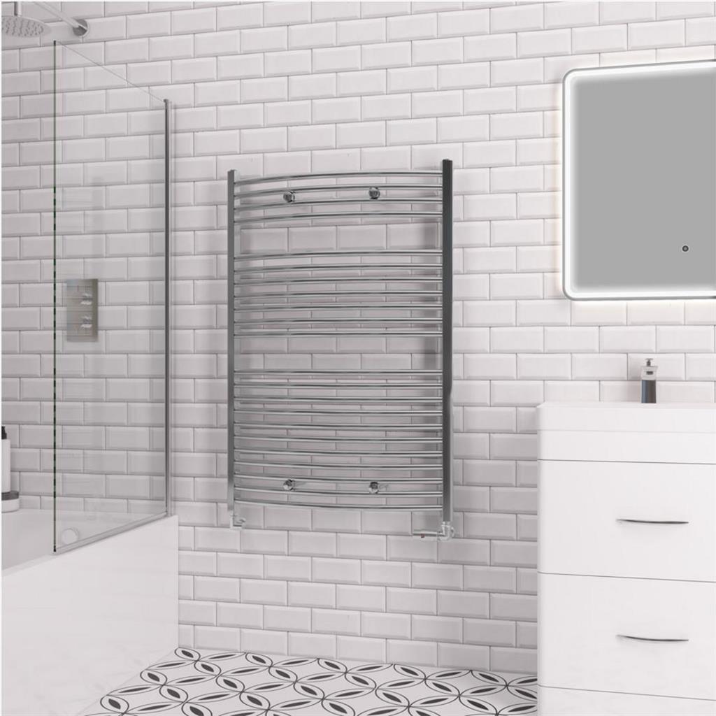Eastbrook Biava 1118mm x 750mm Curved Ladder Towel Radiator - Chrome - 41.0294 - TAP 'N' SHOWER