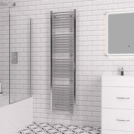 Eastbrook Biava 1720mm x 450mm Curved Ladder Towel Radiator - Chrome - 41.0295 - TAP 'N' SHOWER