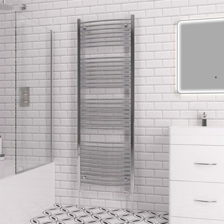 Eastbrook Biava 1720mm x 600mm Curved Ladder Towel Radiator - Chrome - 41.0296 - TAP 'N' SHOWER
