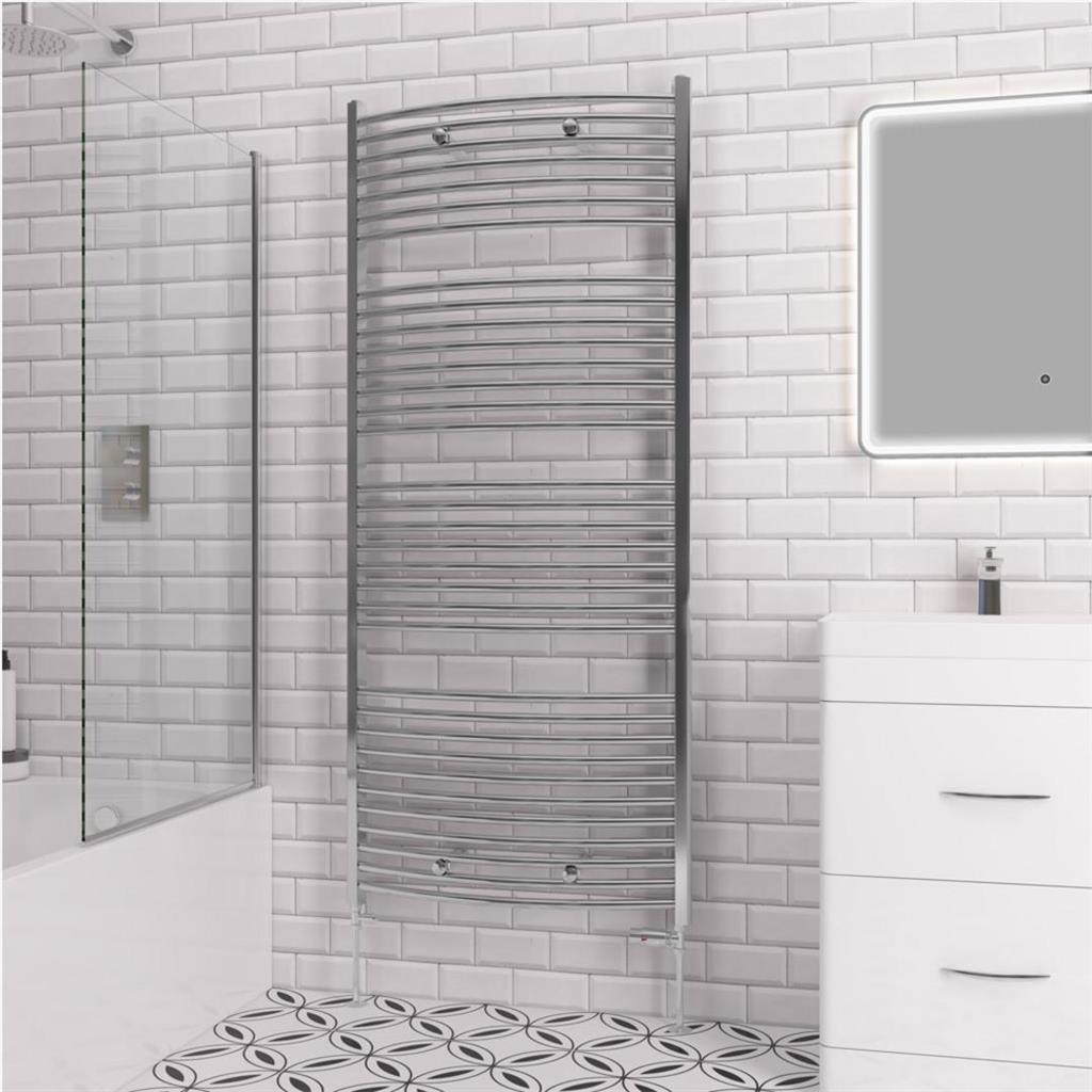 Eastbrook Biava 1720mm x 750mm Curved Ladder Towel Radiator - Chrome - 41.0297 - TAP 'N' SHOWER