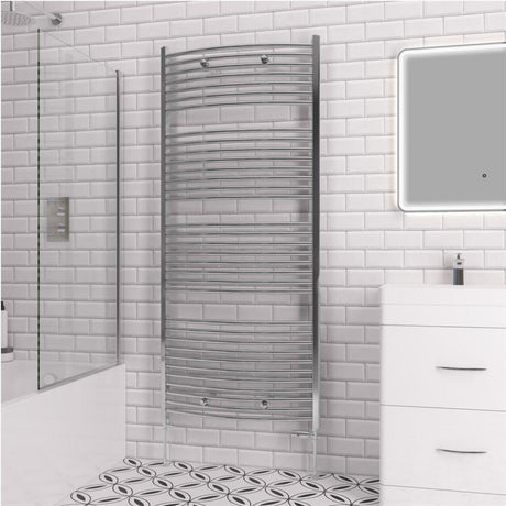 Eastbrook Biava 1720mm x 750mm Curved Ladder Towel Radiator - Chrome - 41.0297 - TAP 'N' SHOWER