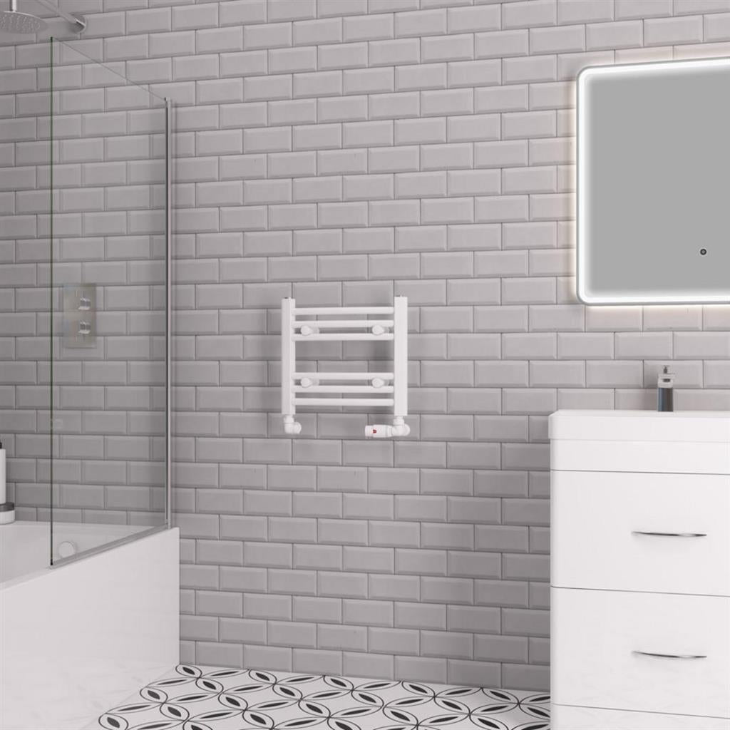 Eastbrook Biava 360mm x 400mm Curved Ladder Towel Radiator - White - 41.0298 - TAP 'N' SHOWER