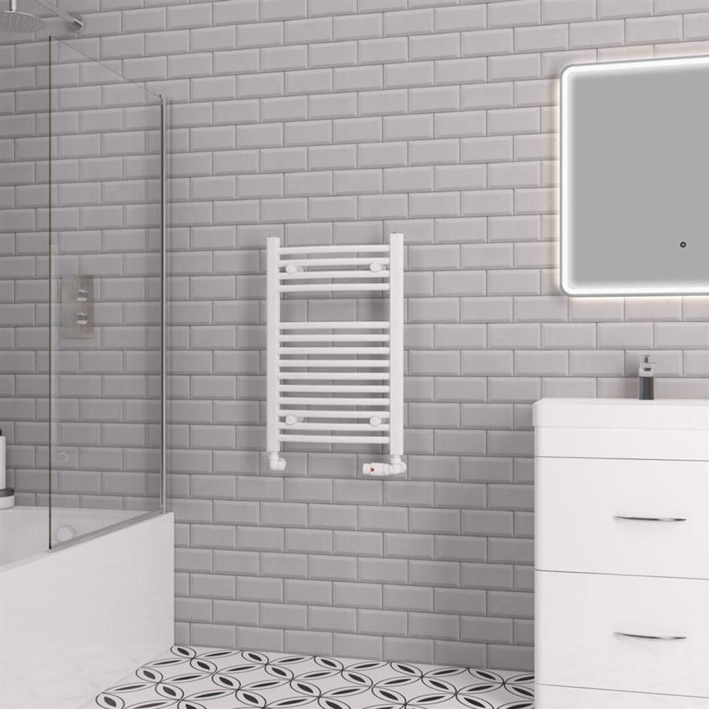 Eastbrook Biava 688mm x 450mm Curved Ladder Towel Radiator - White - 41.0299 - TAP 'N' SHOWER
