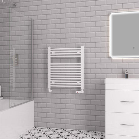 Eastbrook Biava 688mm x 600mm Curved Ladder Towel Radiator - White - 41.0300 - TAP 'N' SHOWER
