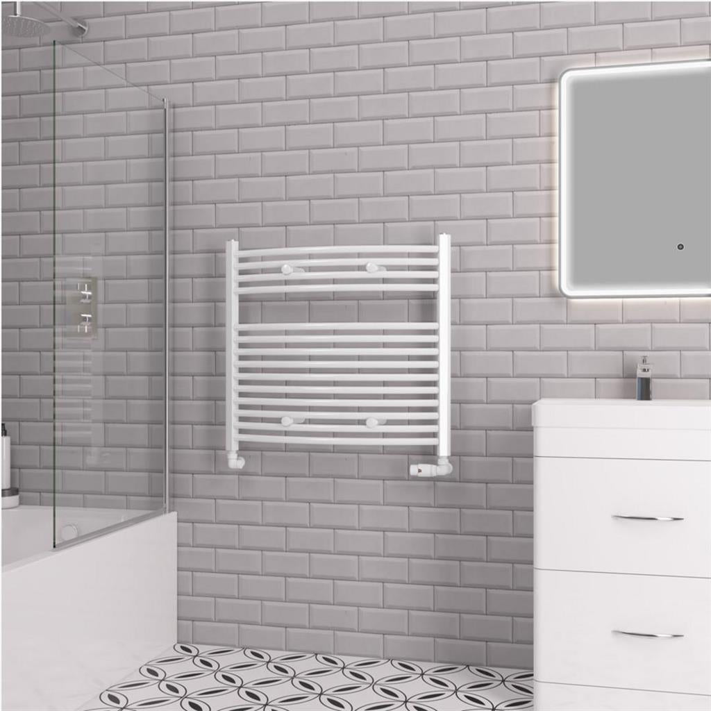 Eastbrook Biava 688mm x 750mm Curved Ladder Towel Radiator - White - 41.0301 - TAP 'N' SHOWER