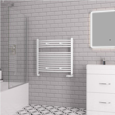 Eastbrook Biava 688mm x 750mm Curved Ladder Towel Radiator - White - 41.0301 - TAP 'N' SHOWER