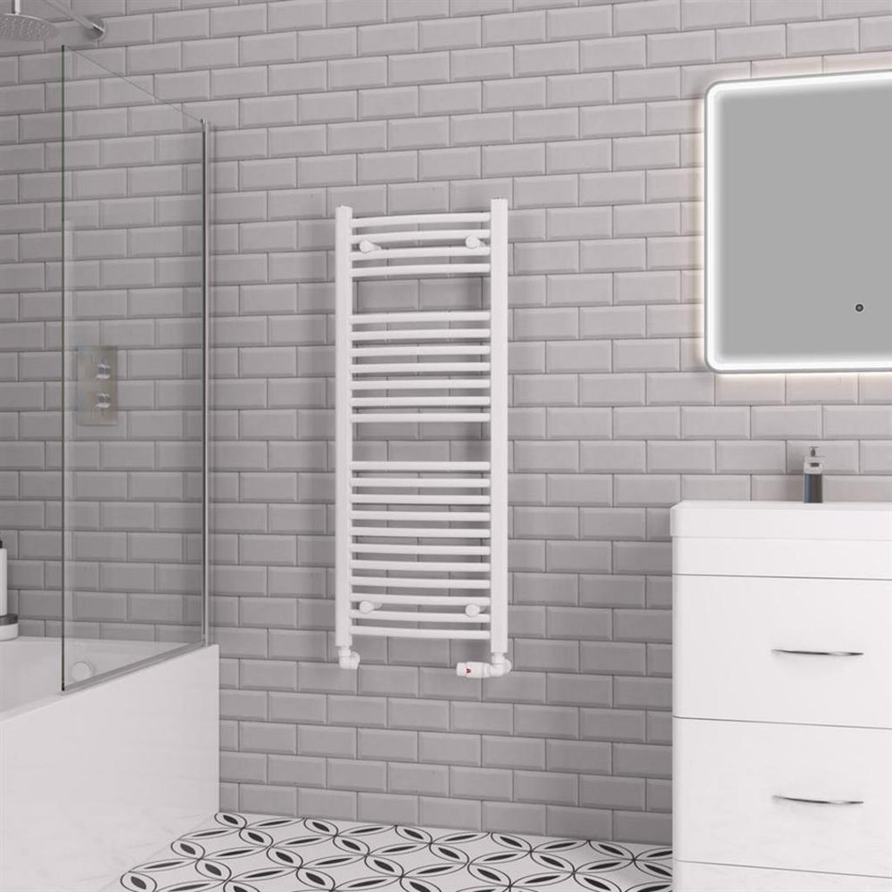 Eastbrook Biava 1118mm x 450mm Curved Ladder Towel Radiator - White - 41.0302 - TAP 'N' SHOWER