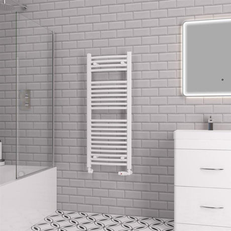 Eastbrook Biava 1118mm x 450mm Curved Ladder Towel Radiator - White - 41.0302 - TAP 'N' SHOWER
