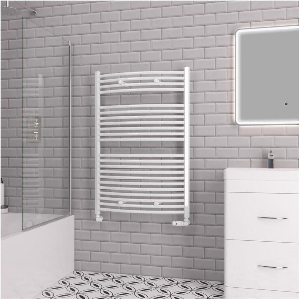 Eastbrook Biava 1118mm x 750mm Curved Ladder Towel Radiator - White - 41.0304 - TAP 'N' SHOWER