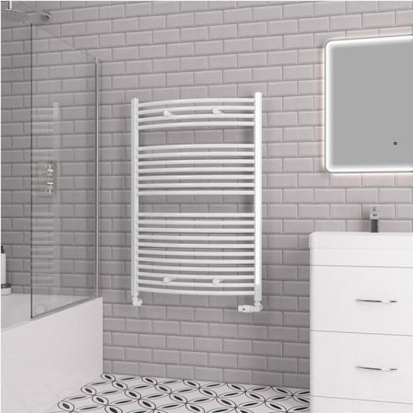 Eastbrook Biava 1118mm x 750mm Curved Ladder Towel Radiator - White - 41.0304 - TAP 'N' SHOWER