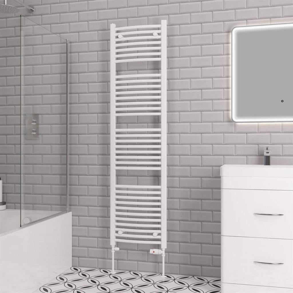Eastbrook Biava 1720mm x 450mm Curved Ladder Towel Radiator - White - 41.0305 - TAP 'N' SHOWER