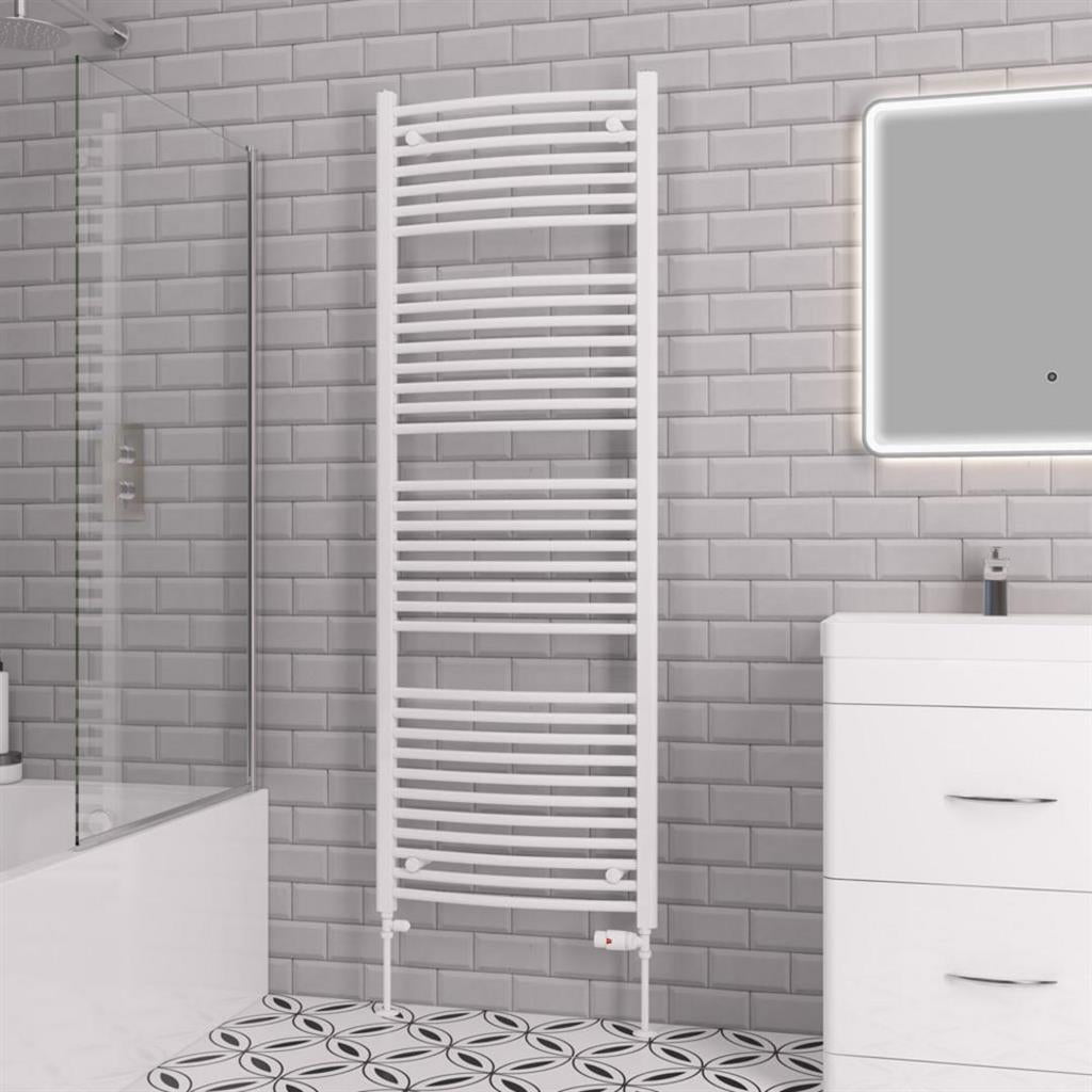 Eastbrook Biava 1720mm x 600mm Curved Ladder Towel Radiator - White - 41.0306 - TAP 'N' SHOWER