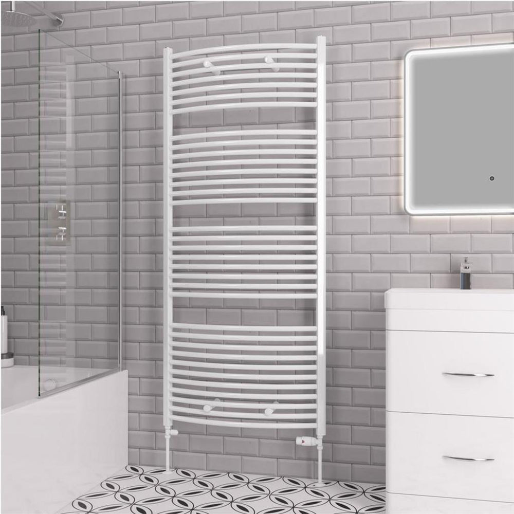 Eastbrook Biava 1720mm x 750mm Curved Ladder Towel Radiator - White - 41.0307 - TAP 'N' SHOWER
