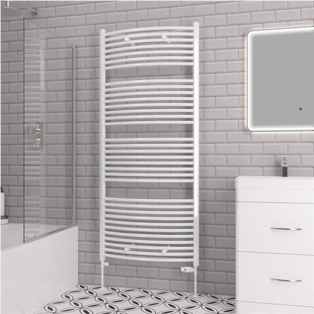 Eastbrook Biava 1720mm x 750mm Curved Ladder Towel Radiator - White - 41.0307 - TAP 'N' SHOWER