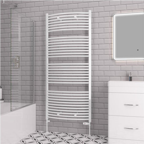 Eastbrook Biava 1720mm x 750mm Curved Ladder Towel Radiator - White - 41.0307 - TAP 'N' SHOWER