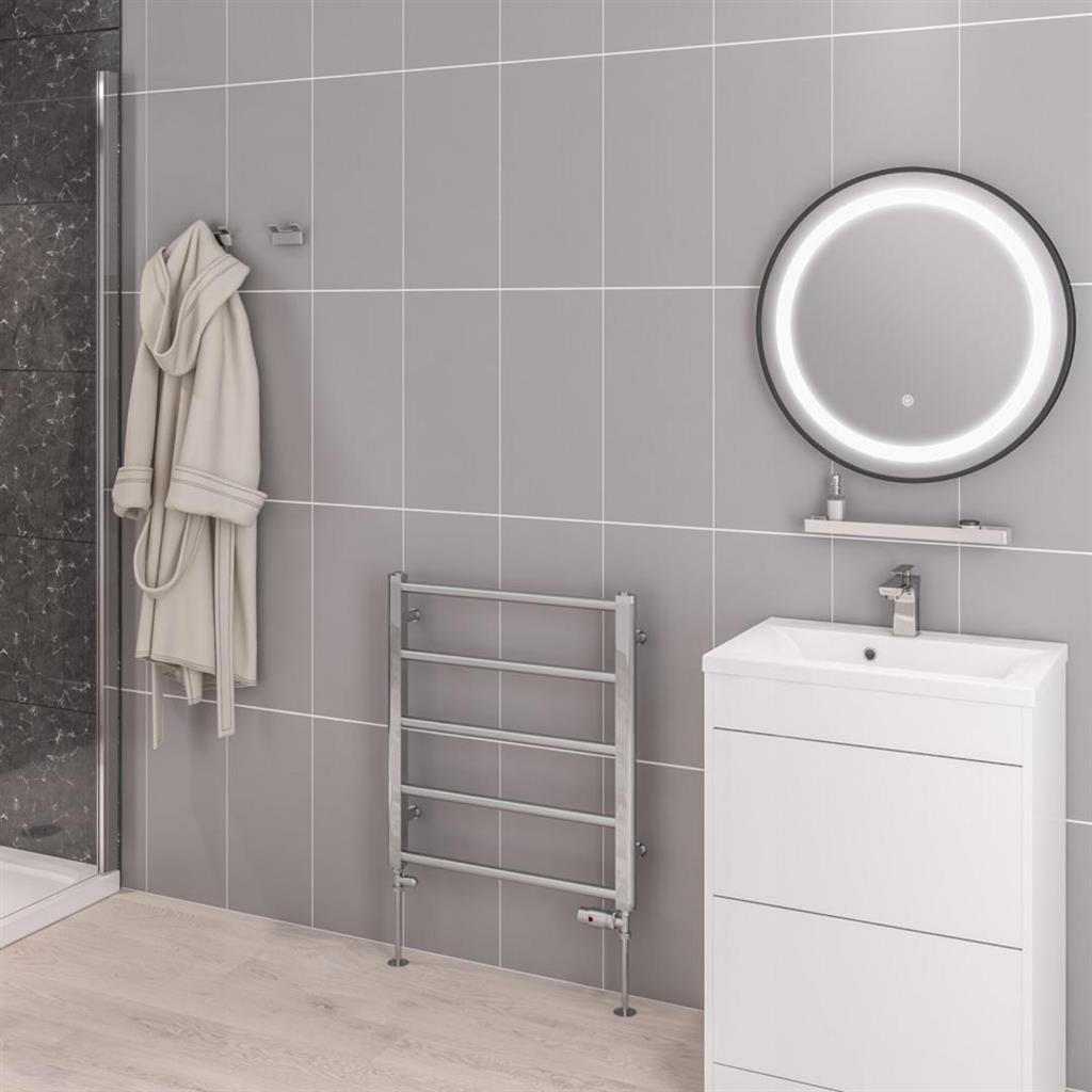 Eastbrook Tuscan Straight Ladder Towel Radiator 650mm x 600mm - Chrome - 41.0309 - TAP 'N' SHOWER