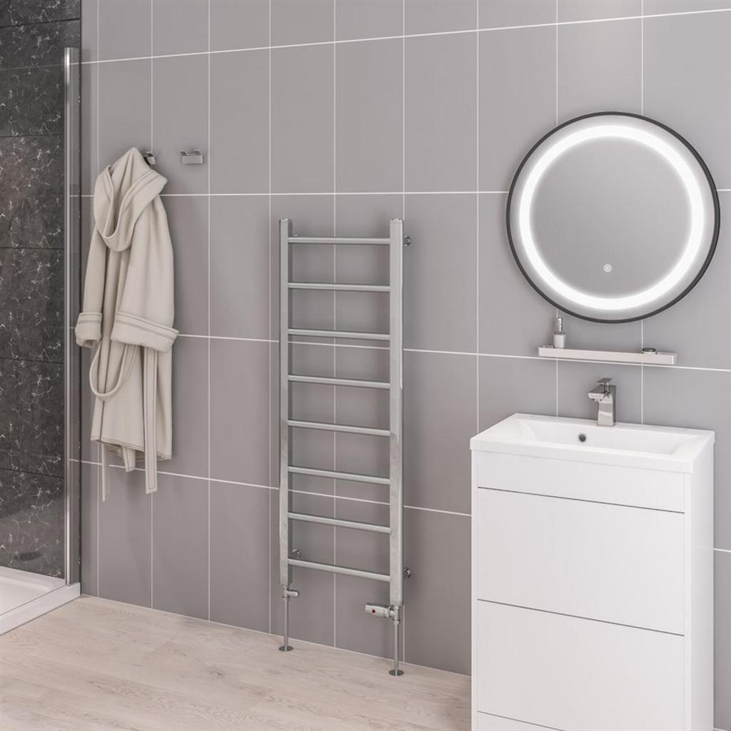Eastbrook Tuscan Straight Ladder Towel Radiator 1200mm x 450mm - Chrome - 41.0310 - TAP 'N' SHOWER