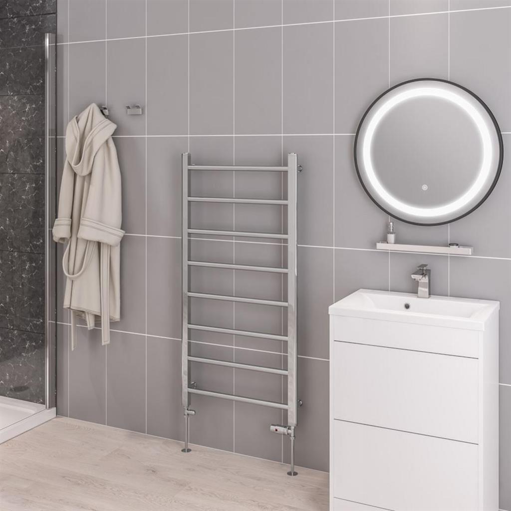 Eastbrook Tuscan Straight Ladder Towel Radiator 1200mm x 600mm - Chrome - 41.0311 - TAP 'N' SHOWER
