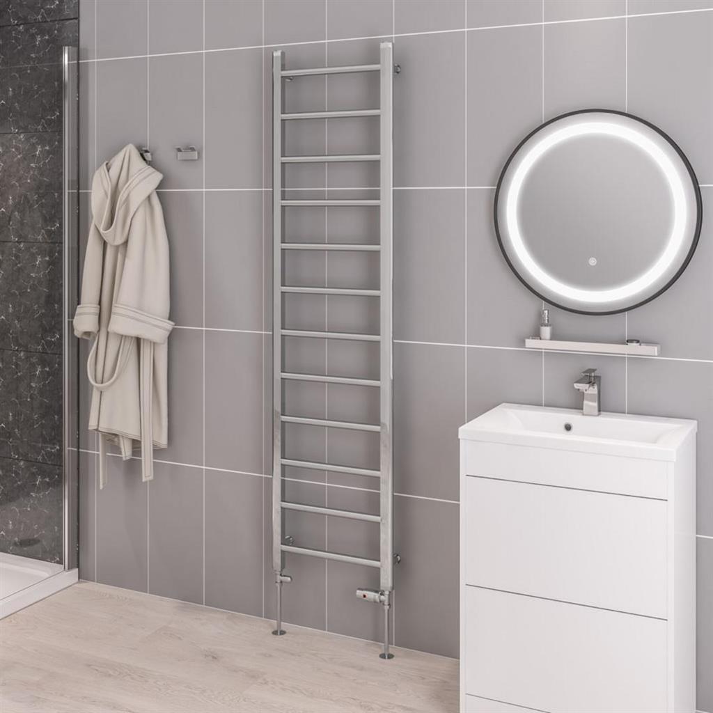 Eastbrook Tuscan Straight Ladder Towel Radiator 1750mm x 450mm - Chrome - 41.0312 - TAP 'N' SHOWER