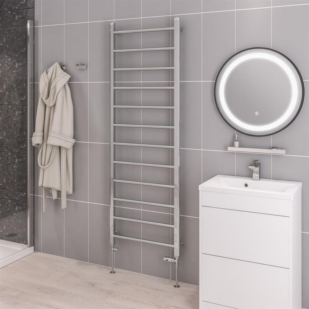 Eastbrook Tuscan Straight Ladder Towel Radiator 1750mm x 600mm - Chrome - 41.0313 - TAP 'N' SHOWER